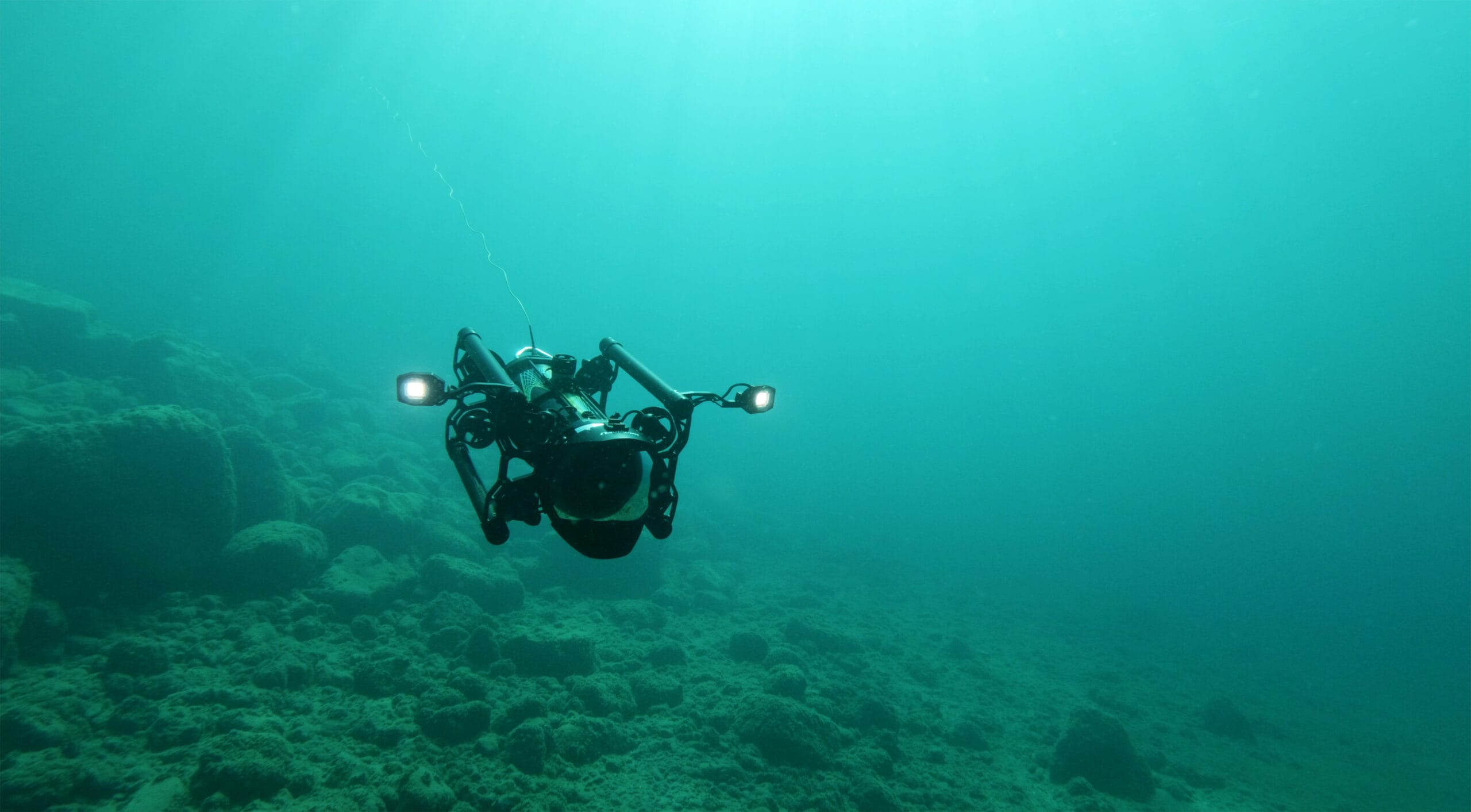 An ROV floats need the bottom of a lake